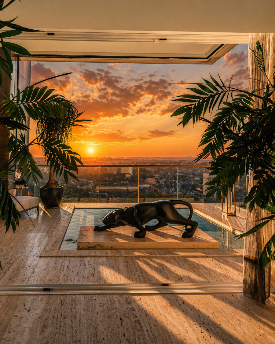 Dentro do Palazzo Lumini, um apartamento de R$ 35 milhões evidencia o avanço do ultra luxo em Curitiba